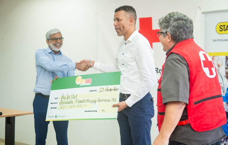 Staatsolie donates SRD 1 million to the Blood Bank on its anniversary.
